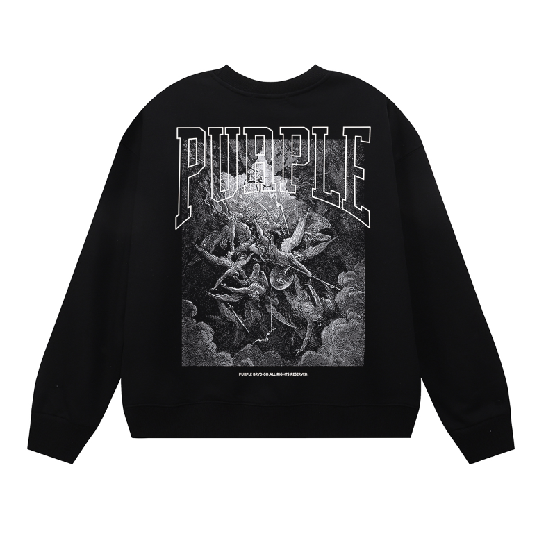Purple Men's Long-Sleeve T-shirt Sweatshirt 1152