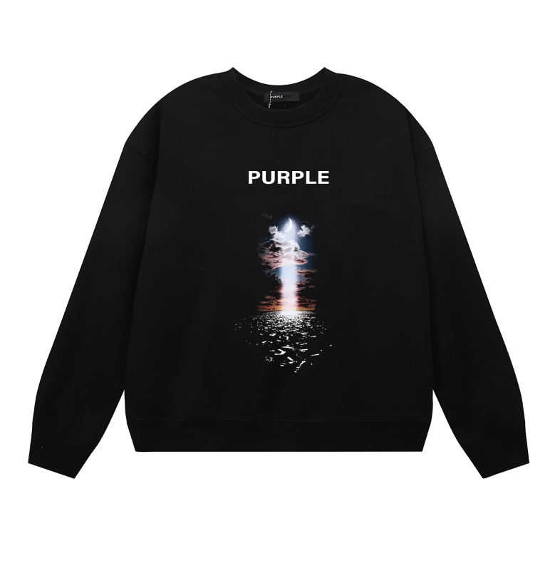 Purple Men's Long-Sleeve T-shirt Sweatshirt 1139