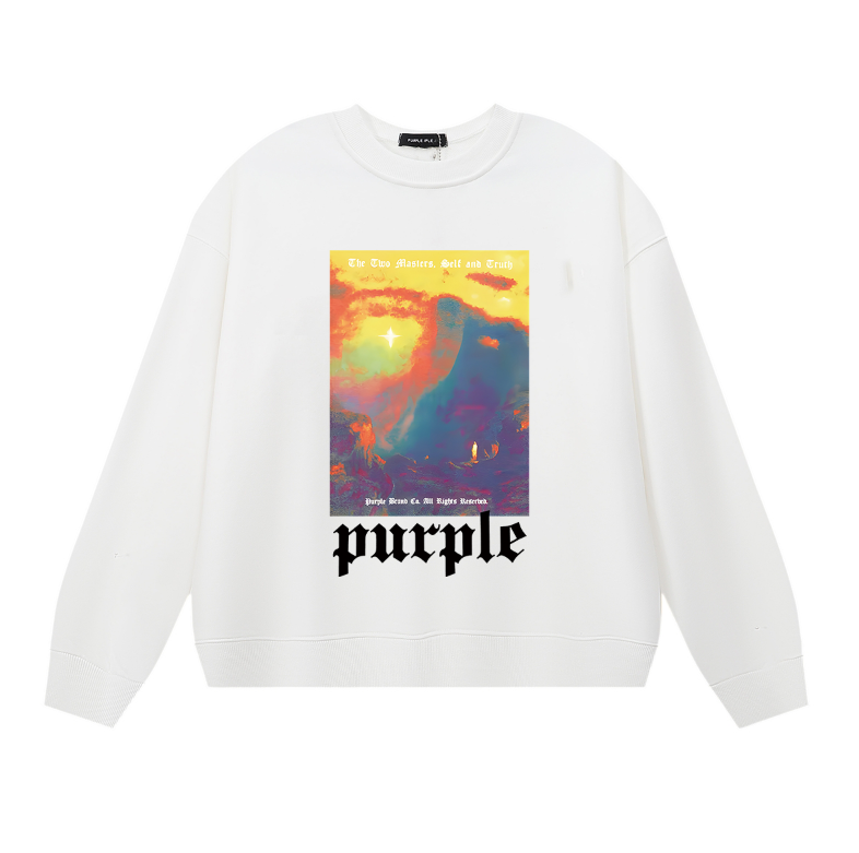 Purple Men's Long-Sleeve T-shirt Sweatshirt 1137
