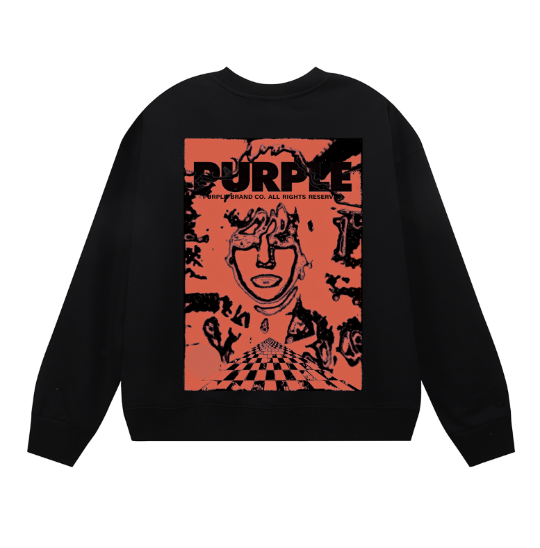 Purple Men's Long-Sleeve T-shirt Sweatshirt 1152