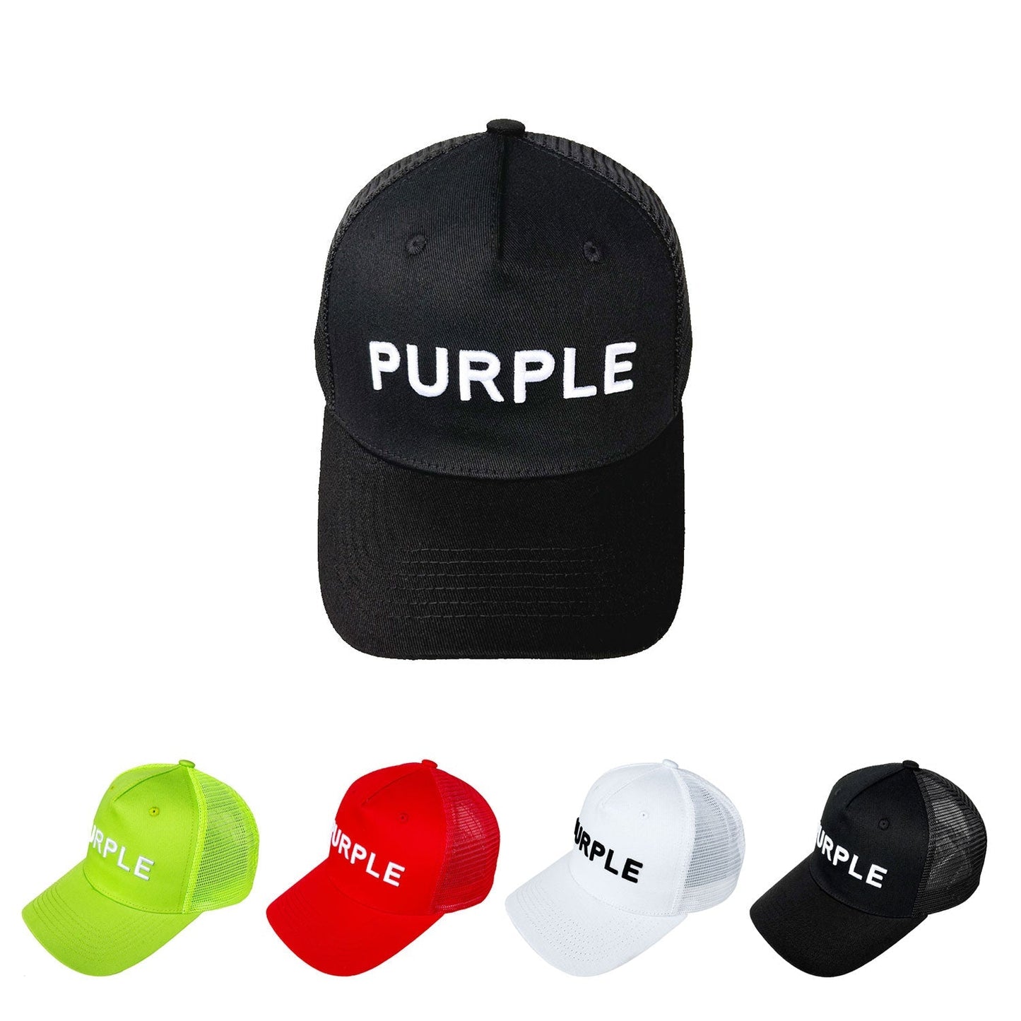 Purple Hat Mesh Stitching Embroidery PB003#