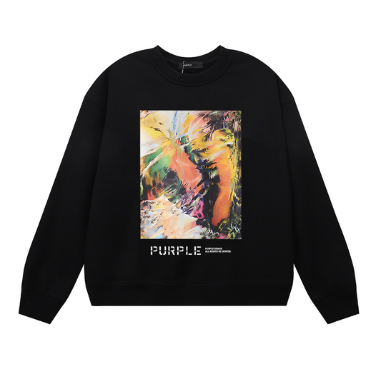 Purple Men's Long-Sleeve T-shirt Sweatshirt 1126