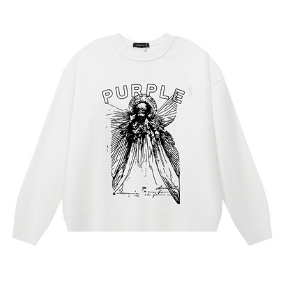 Purple Men's Long-Sleeve T-shirt Sweatshirt 1134